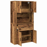 Highboard with Drawer Old wood 80 x 33 x 150 cm Engineered wood 3334340