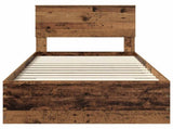 Bed Frame with Headboard Old Wood 90 x 200 cm Engineered Wood 3410947