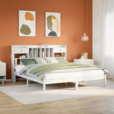Bookcase Bed without Mattress White 180x200 cm Super King Solid Wood Pine 3321633