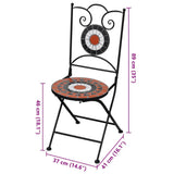 Garden Chair Set of 2 Terracotta Powder-coated iron Foldable 41535
