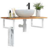 Basin Shelf Wall Mounted Steel and Solid Wood Acacia 3302828