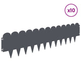 Lawn Edging 10 pcs 103 x 25 cm Steel Anthracite 8008699