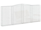 Arched Gabion Baskets 4 pcs 400x30x220/240 cm Galvanised Iron 3146946