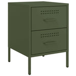 ZNTS Bedside Cabinets 2 pcs Olive Green 36x39x50.5 cm Steel 842931