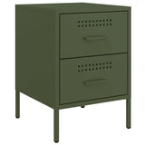 ZNTS Bedside Cabinets 2 pcs Olive Green 36x39x50.5 cm Steel 842931