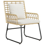 Garden Dining Set 3 pcs Brown and Cream Poly rattan, steel 42010353