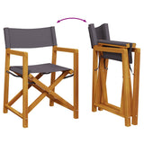Folding Director Chairs 2 pcs Dark Grey Fabric 365838