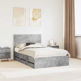Bed Frame with Drawer Concrete Grey 120 x 200 cm Engineer Wood 3411516
