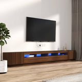 3 Piece TV Cabinet Set with LED Lights Brown Oak Engineered Wood 3120178