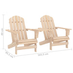 Garden Adirondack Chairs with Tea Table Solid Fir Wood 315892
