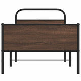 Bed Frame without Mattress 107x203 cm Brown Oak Engineered Wood 4100496
