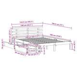 Bed Frame with Drawers without Mattress White 140x190 cm 3302003