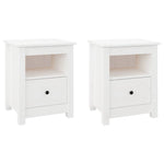 Bedside Cabinets 2 pcs White 40x35x49 cm Solid Wood Pine 813712