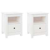 Bedside Cabinets 2 pcs White 40x35x49 cm Solid Wood Pine 813712