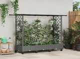 Raised Bed with Trellis and Roof Light Grey 164 x 40 x 127 cm 3423115
