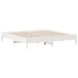 Bookcase Bed without Mattress White 200x200 cm Solid Wood Pine 3324410