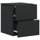 Wall-Mounted Bedside Cabinet 2 pcs Black 33 x 34.5 x 40 cm 898468