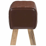 Bench 40 x 30 x 45 cm Real Leather Brown Diamond 42042099