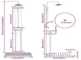 Outdoor Shower 206 cm Solid Pine Wood and Stainless Steel 886332