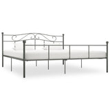 284535 Bed Frame without Mattress Grey Metal 180x200 cm Super King