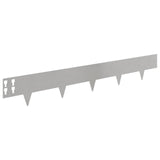 Lawn Edging 10 pcs 100 x 15 cm Steel Silver 8008562