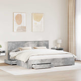 Bed Frame Concrete Grey 200 x 200 cm Engineered Wood 3410857