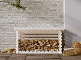 Firewood Rack White 108x73x79 cm Solid Wood Pine 822228
