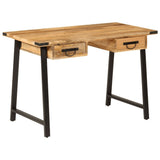 Desk with Drawers 105x55x70 cm Solid Wood Mango and Iron 372733
