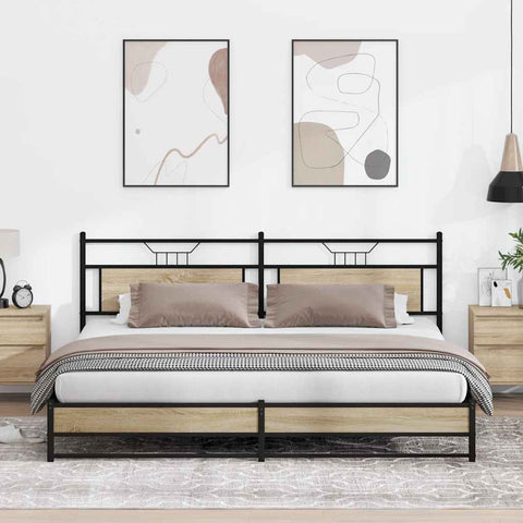 Metal Bed Frame without Mattress Sonoma Oak 200x200 cm 3325123