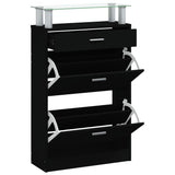 Shoe Cabinet Black 63x24x104 cm Engineered Wood 342564