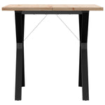 ZNTS Dining Table Y-Frame 80x80x75.5 cm Solid Wood Pine and Steel 3282783