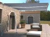 Manual Retractable Awning with LED 350x250 cm Blue and White 3069521