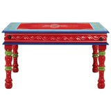 Coffee Table Red Hand Painted Solid Wood Mango 353766