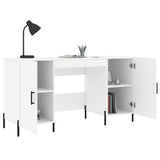 Desk White 140x50x75 cm Engineered Wood 829556