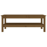 ZNTS Coffee Table Honey Brown 110x50x40 cm Solid Wood Pine 814277