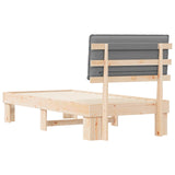 Bed Frame with Upholstered Headboard Light Grey 100 x 200 cm 877299