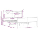 Bed Frame without Mattress Smoked Oak 150x200 cm King Size Engineered Wood 4106928