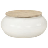 Coffee Table White 51x51x27 cm Solid Wood Mango 352052
