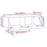 Wall-Mounted TV Cabinet 98 x 41 x 30 cm High Gloss White 899209