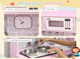Kids Kitchen Playset, with Lights, Sounds, Microwave, Sink and Storage - Pink T3398P348120
