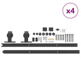 Sliding Door Hardware Kit 366 cm Steel Black 3295749