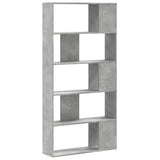 Bookcase 5-Tier Concrete Grey 80,5x23,5x162,5 cm Engineered Wood 852774