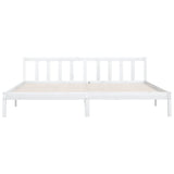 ZNTS 810103 Bed Frame without Mattress White Solid Wood 200x200 cm