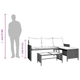 Garden Sofa with Table and Cushions L-Shaped Mix Beige Poly Rattan 365576