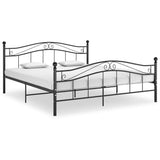 Bed Frame Black Powder-coated metal 140x200 cm Mattress Size 324997
