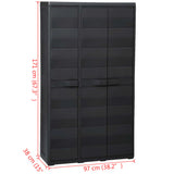 Garden Storage Cabinet with 4 Shelves Black 43700