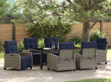 Garden Dining Set with Cushion 7 pcs Grey Poly Rattan 3380474