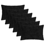 Cushion Cover 6 pcs HEERLEN Black 50 x 80 cm Faux Rabbit Fur 912178