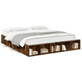 Bed Frame without Mattress Smoked Oak 200x200 cm 3280542