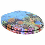 Soft-Close Toilet Seat Deep Sea Blue 44 x 38 cm MDF board 42027188